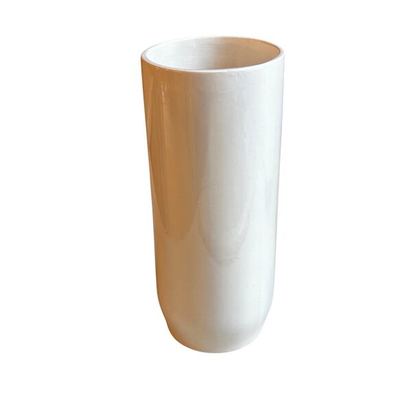 Vintage porcelain cylinder vase cobalt blue floral gold highlights hobbyist - Picture 3 of 10